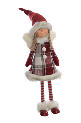 STANDING CLOTH ANGEL 60 CM RED